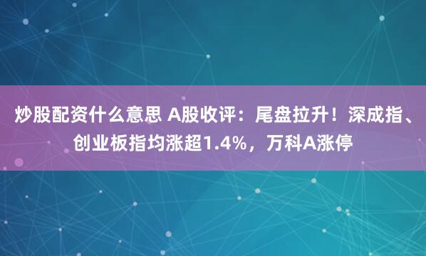 炒股配资什么意思 A股收评：尾盘拉升！深成指、创业板指均涨超1.4%，万科A涨停