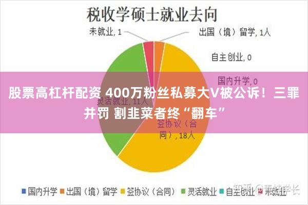 股票高杠杆配资 400万粉丝私募大V被公诉！三罪并罚 割韭菜者终“翻车”